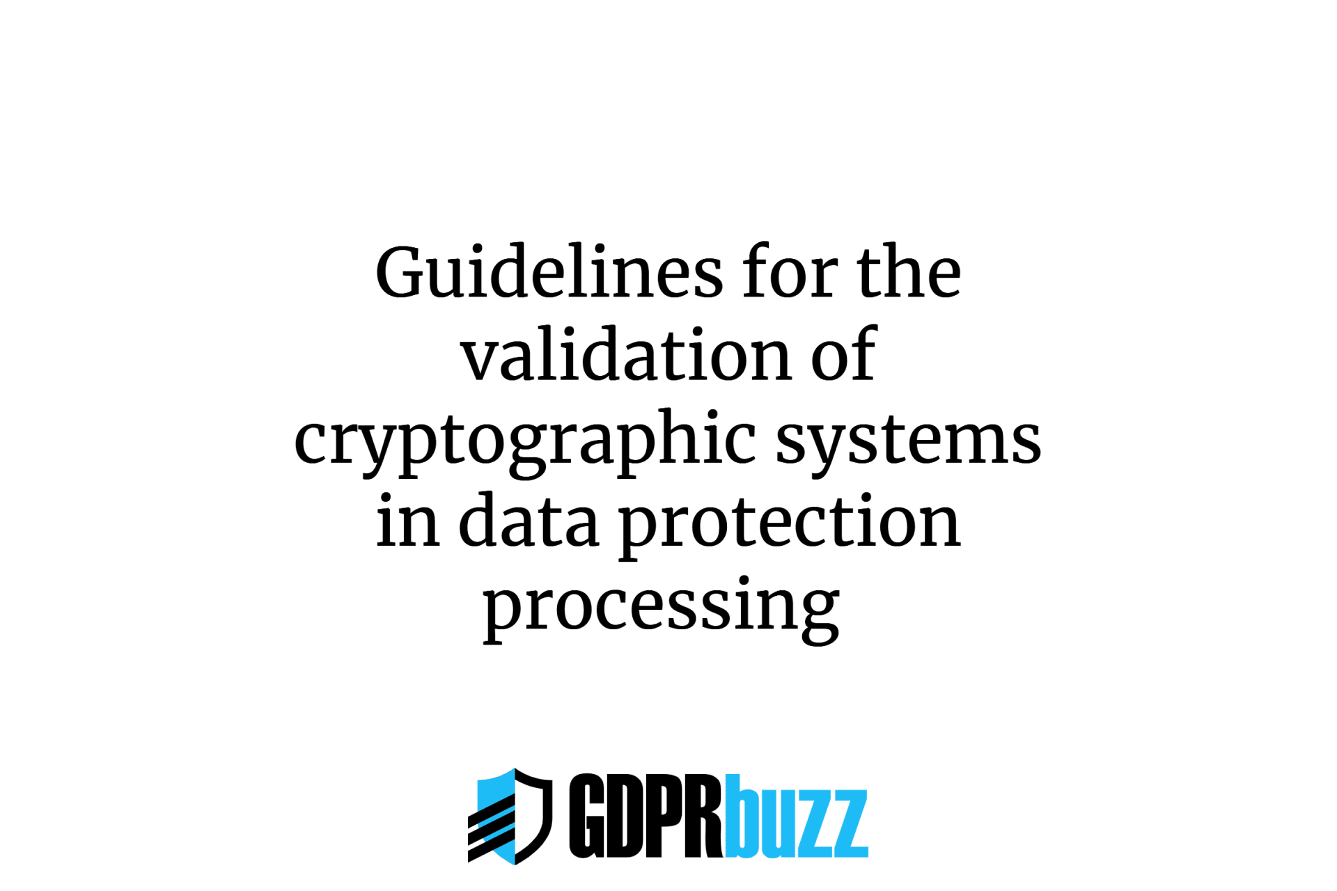 Guidelines for the validation of cryptographic systems in data protection processing