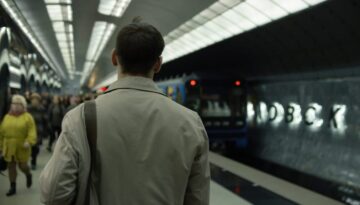 man waiting for a train in the subway