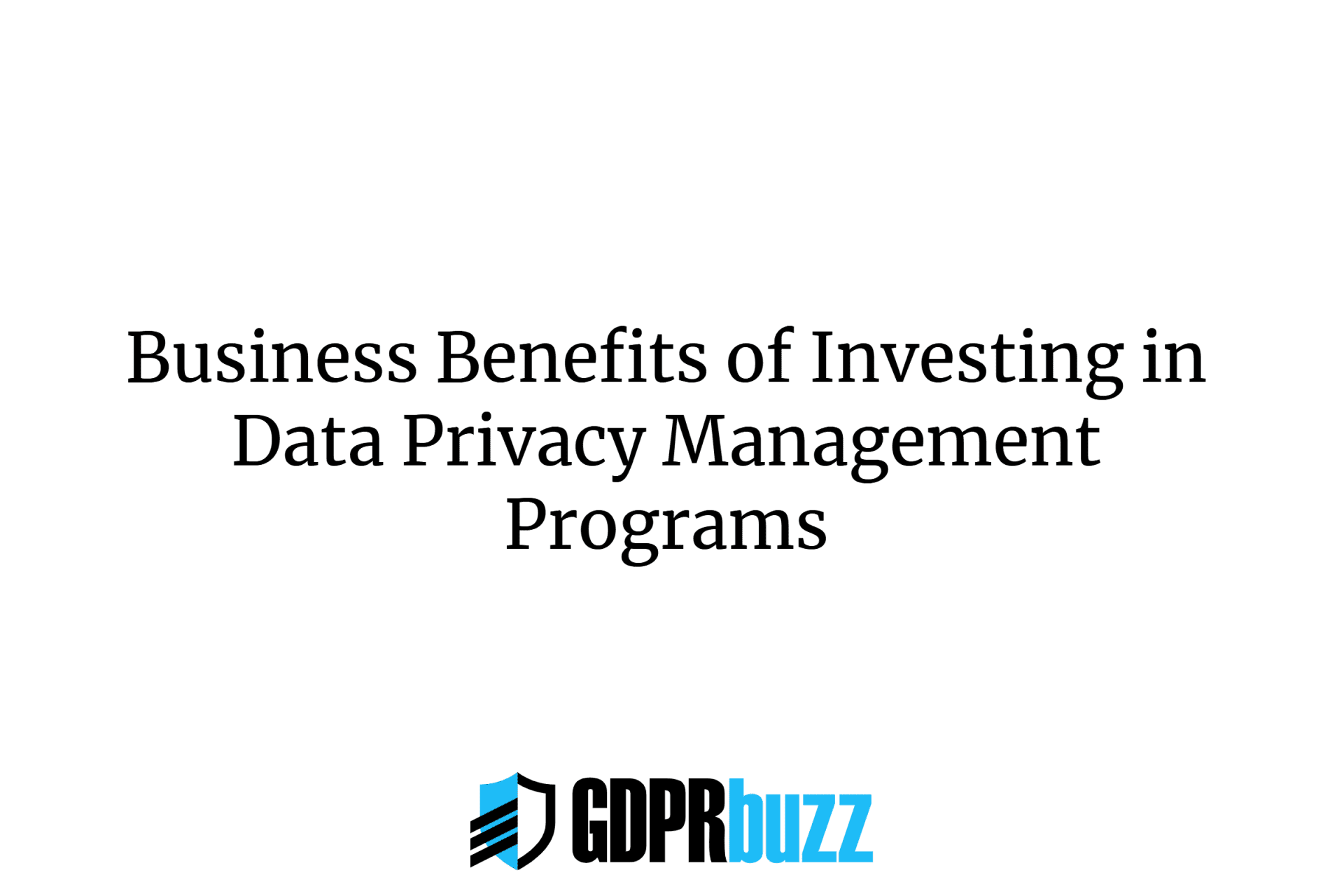 Business benefits of investing in data privacy management programs